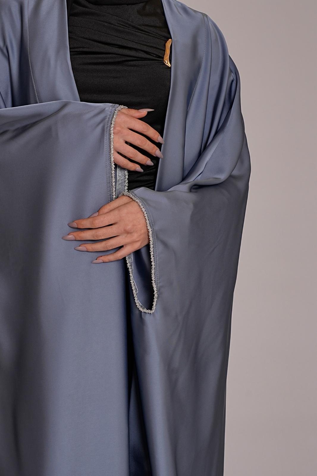 Steel Blue Bisht Abaya
