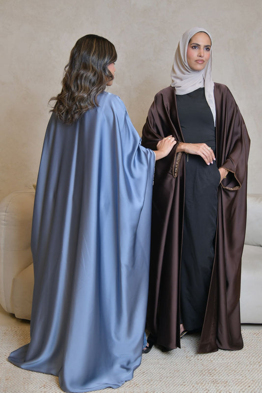 Steel Blue Bisht Abaya