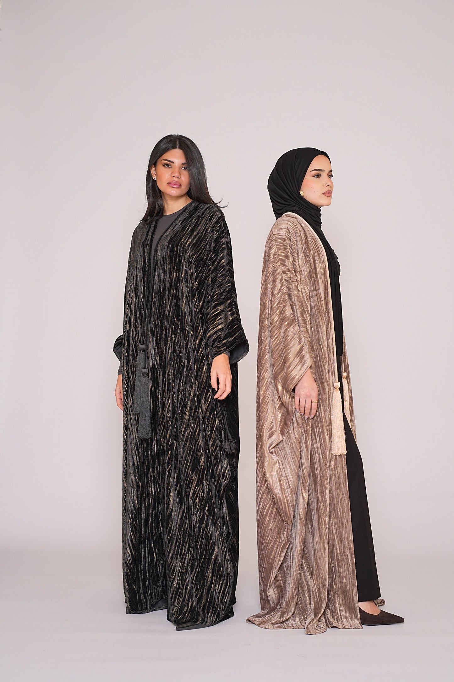The Velvet Bisht Abaya- Soft Bronze