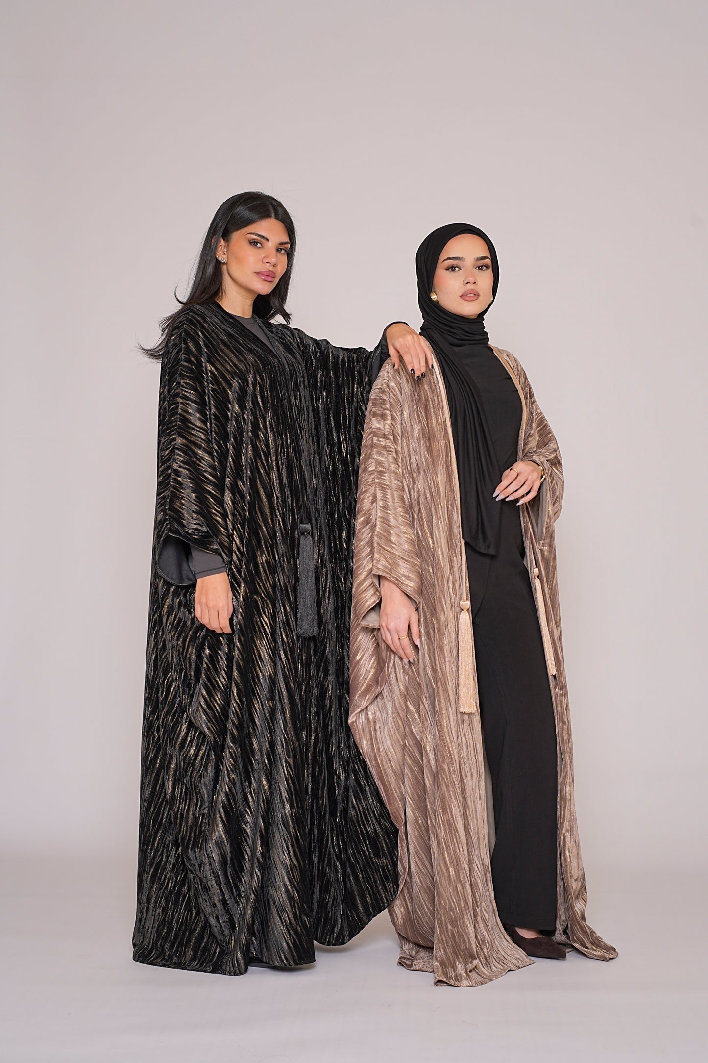 The Velvet Bisht Abaya- Soft Bronze