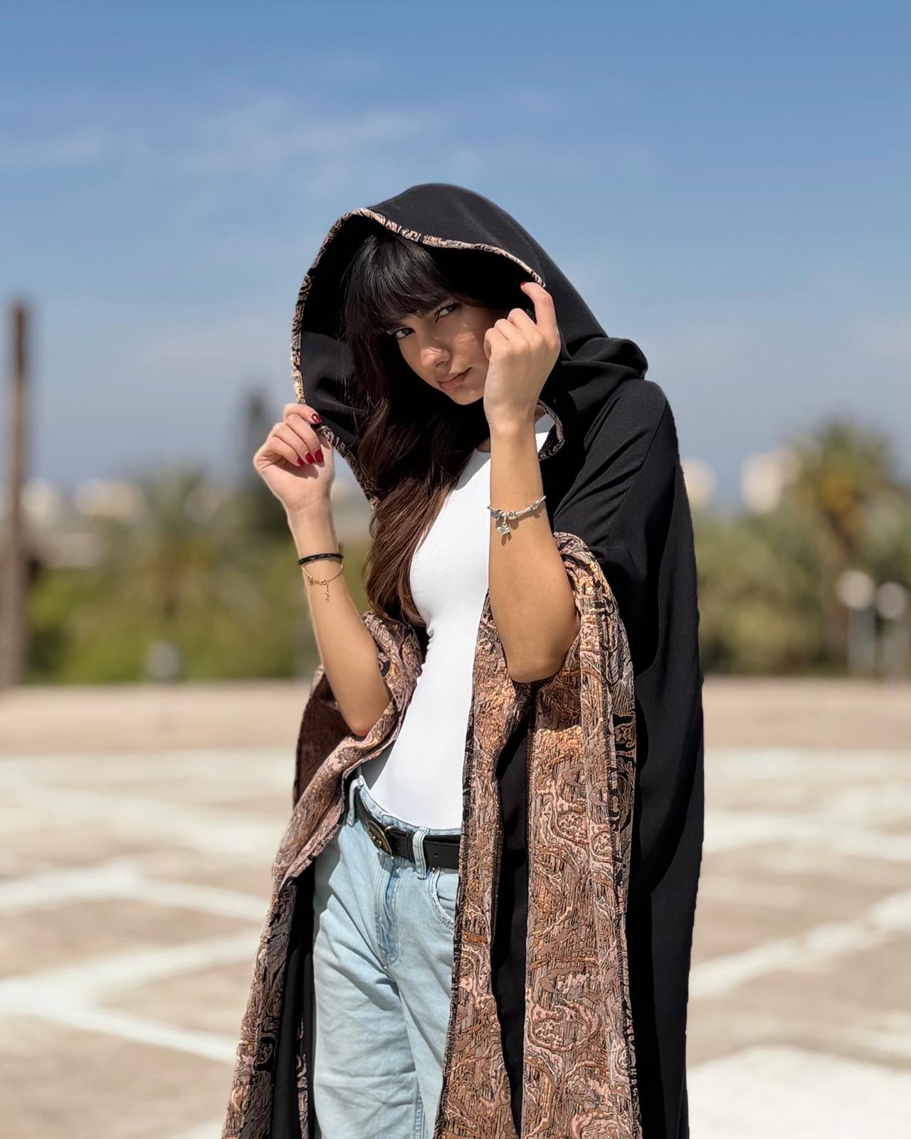 Midnight Onyx Hooded Bisht