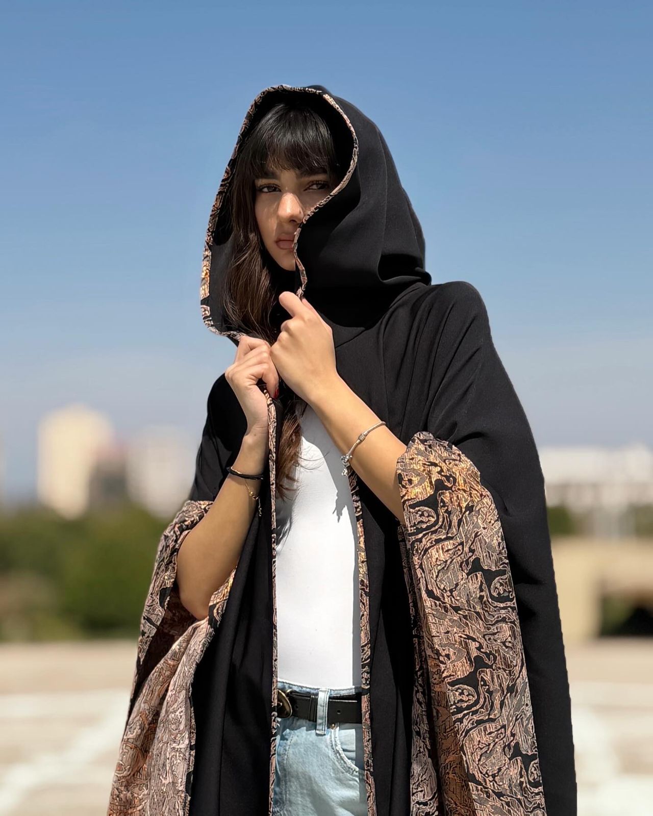 Midnight Onyx Hooded Bisht