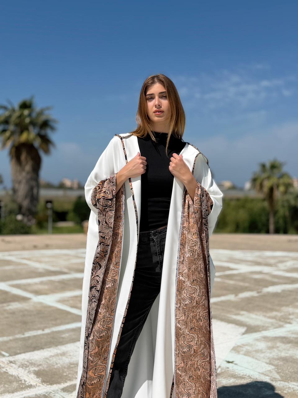 Ivory Dune Hooded Bisht