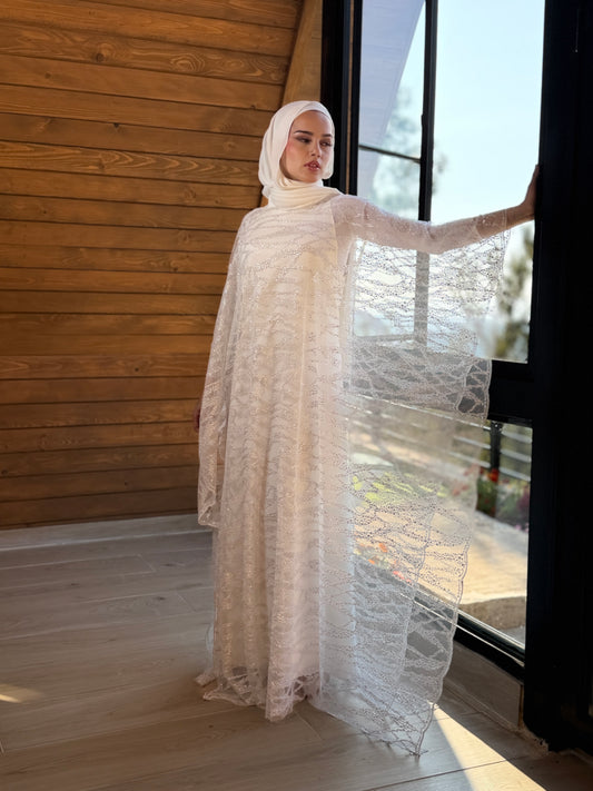 Noura Lace Evening Cape