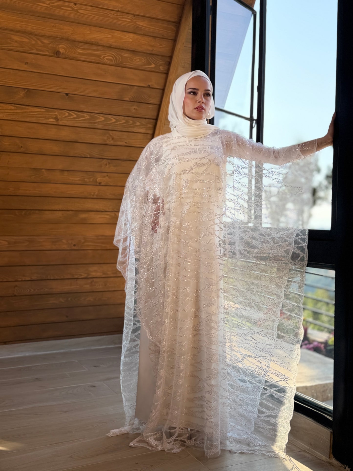 Noura Lace Evening Cape