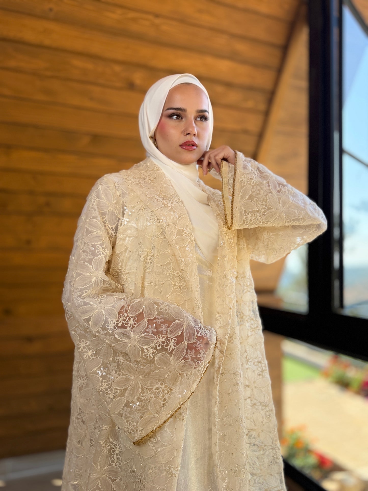Noura Evening Kimono – Ivory