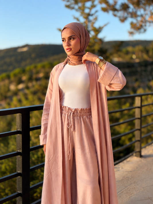 Linen Blend Day to Night Set – Blush