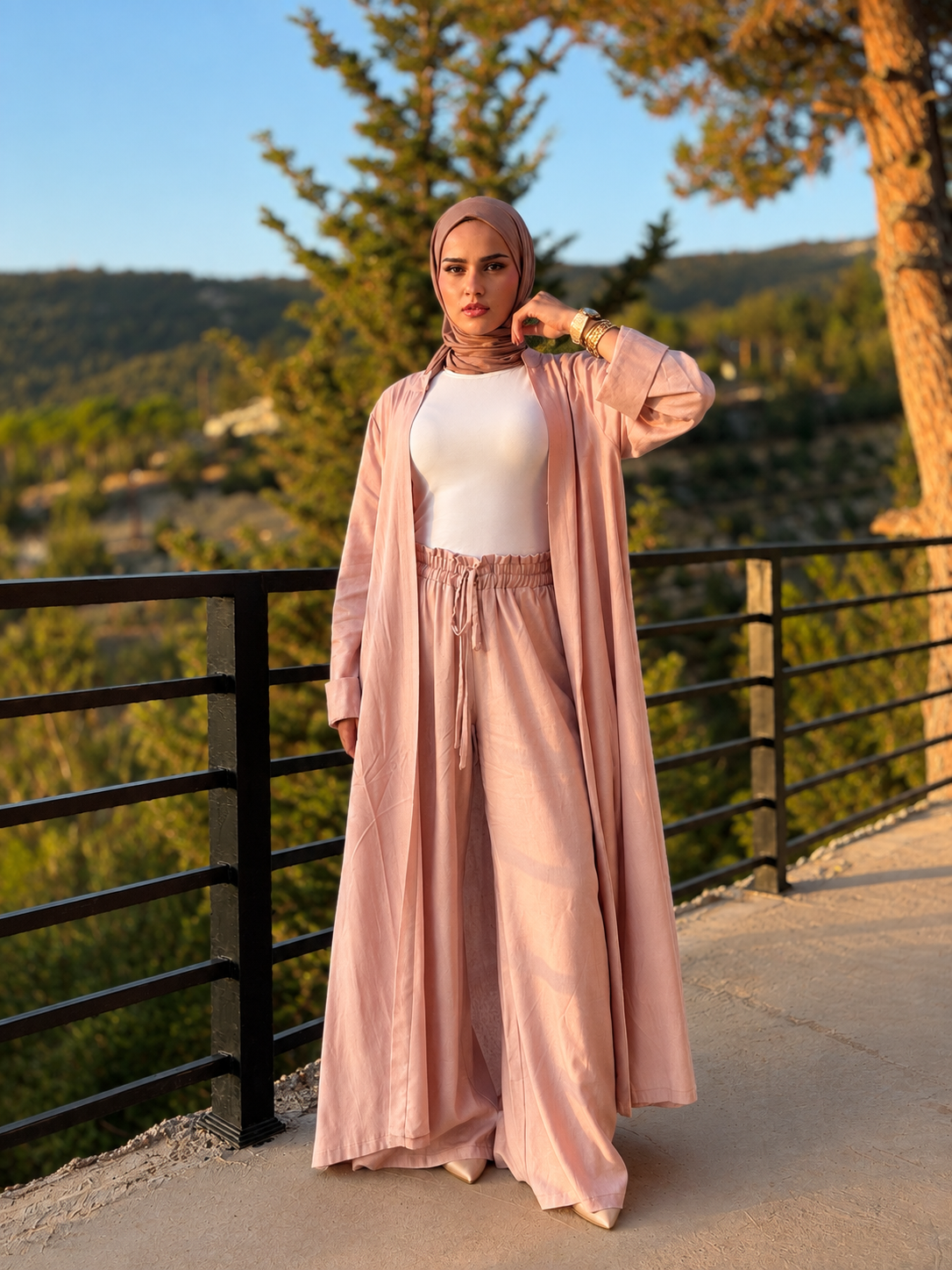 Linen Blend Day to Night Set – Blush