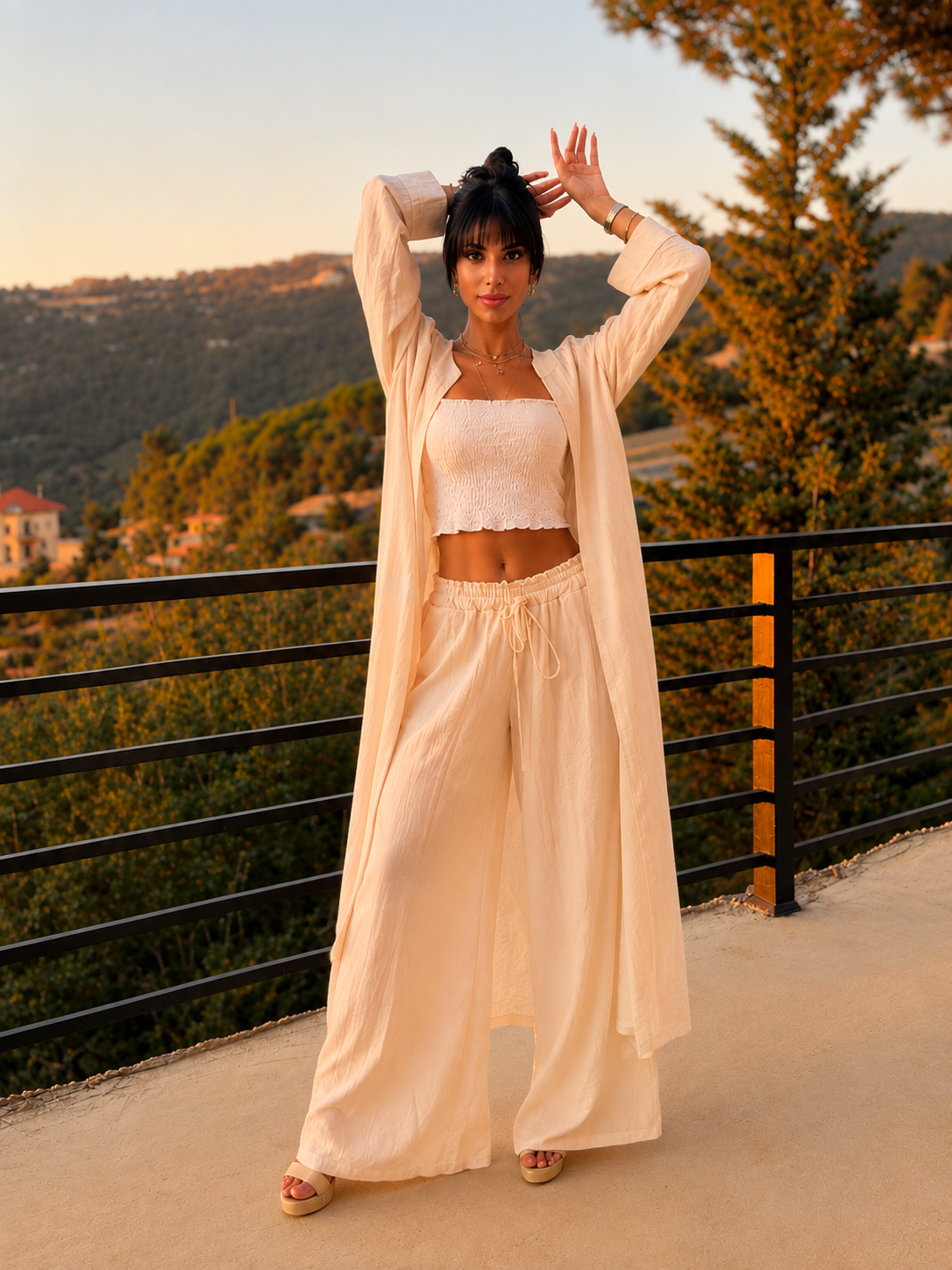 Linen Blend Day to Night Set – Off White