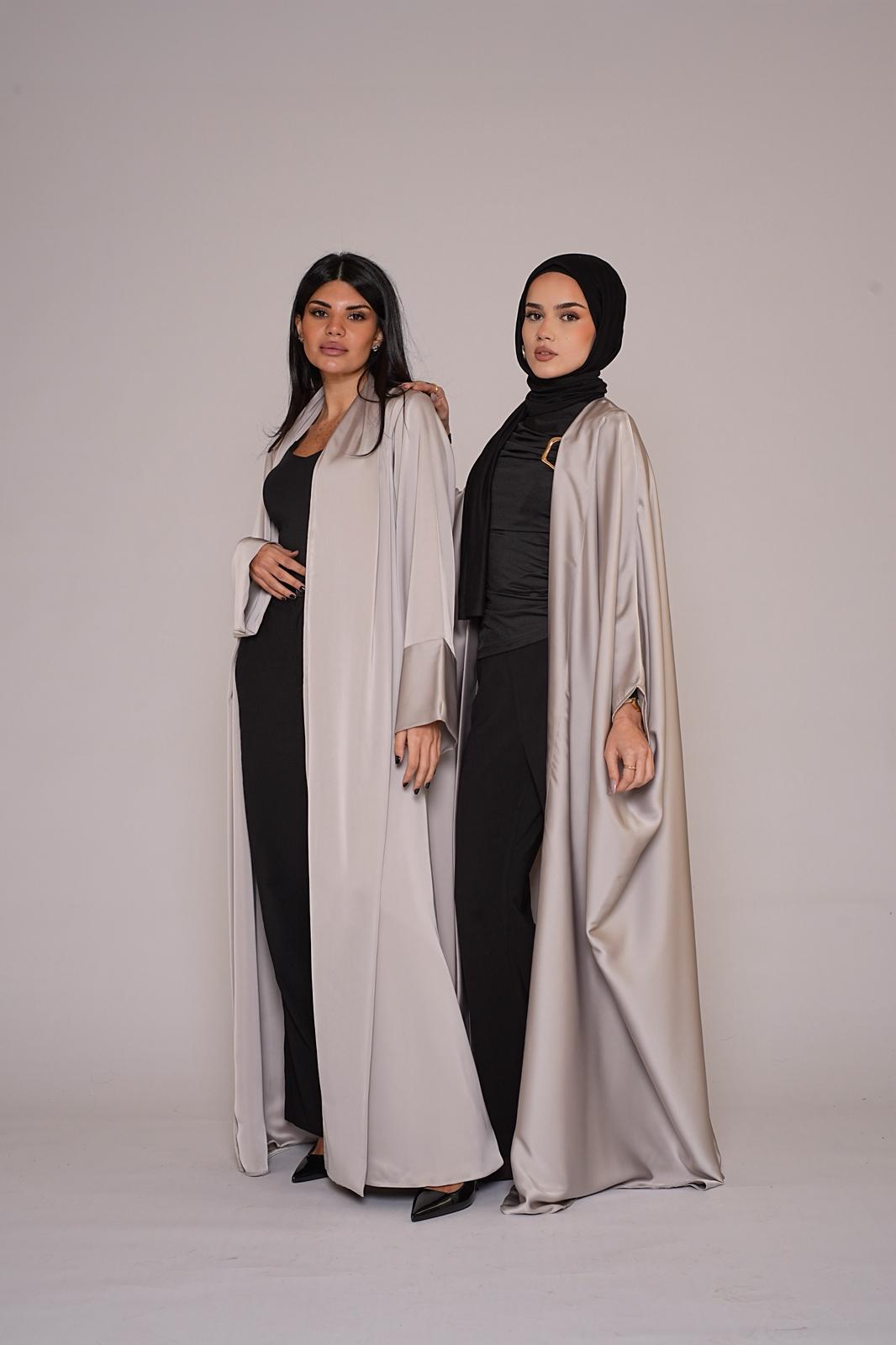 Silver Mist Bisht Abaya