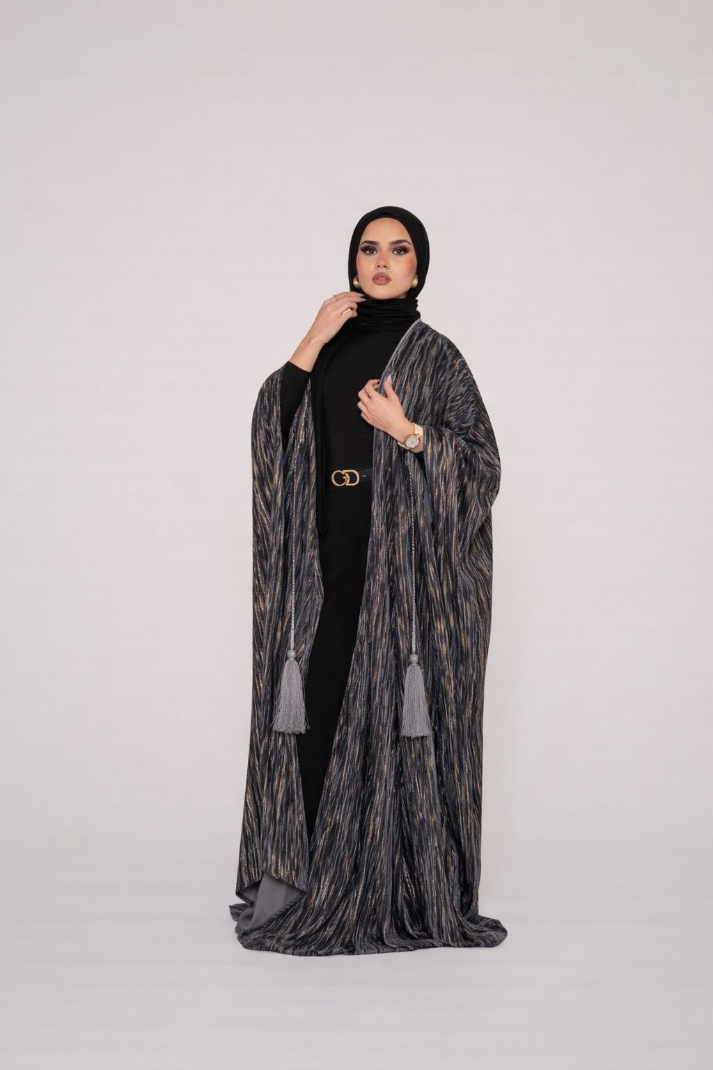 Silver Grey Bisht Abaya